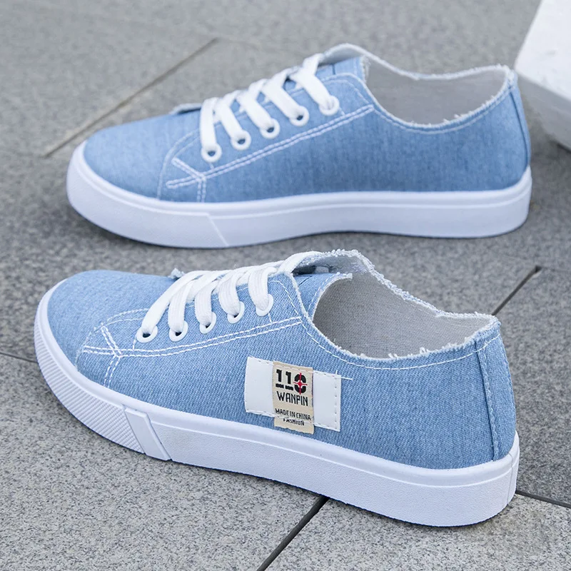 Men'S Shoes With Support - Женские низкие кеды из денима на